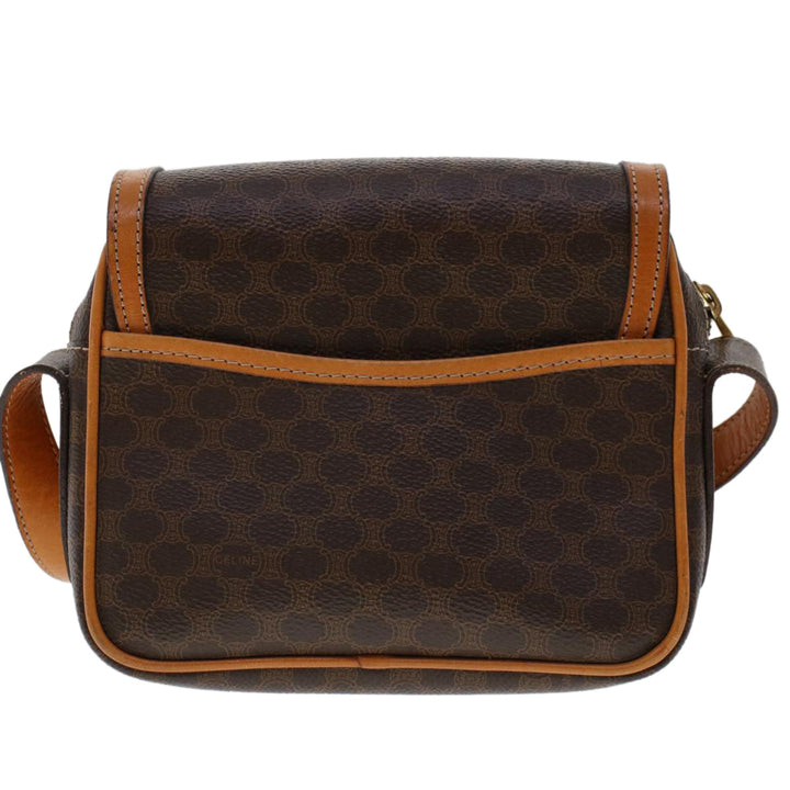 Celine Macadam Canvas Shoulder Bag PVC Leather Brown  46305
