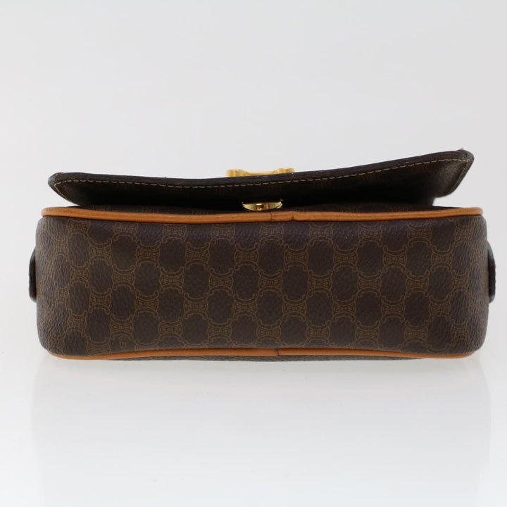 Celine Macadam Canvas Shoulder Bag PVC Leather Brown  46305