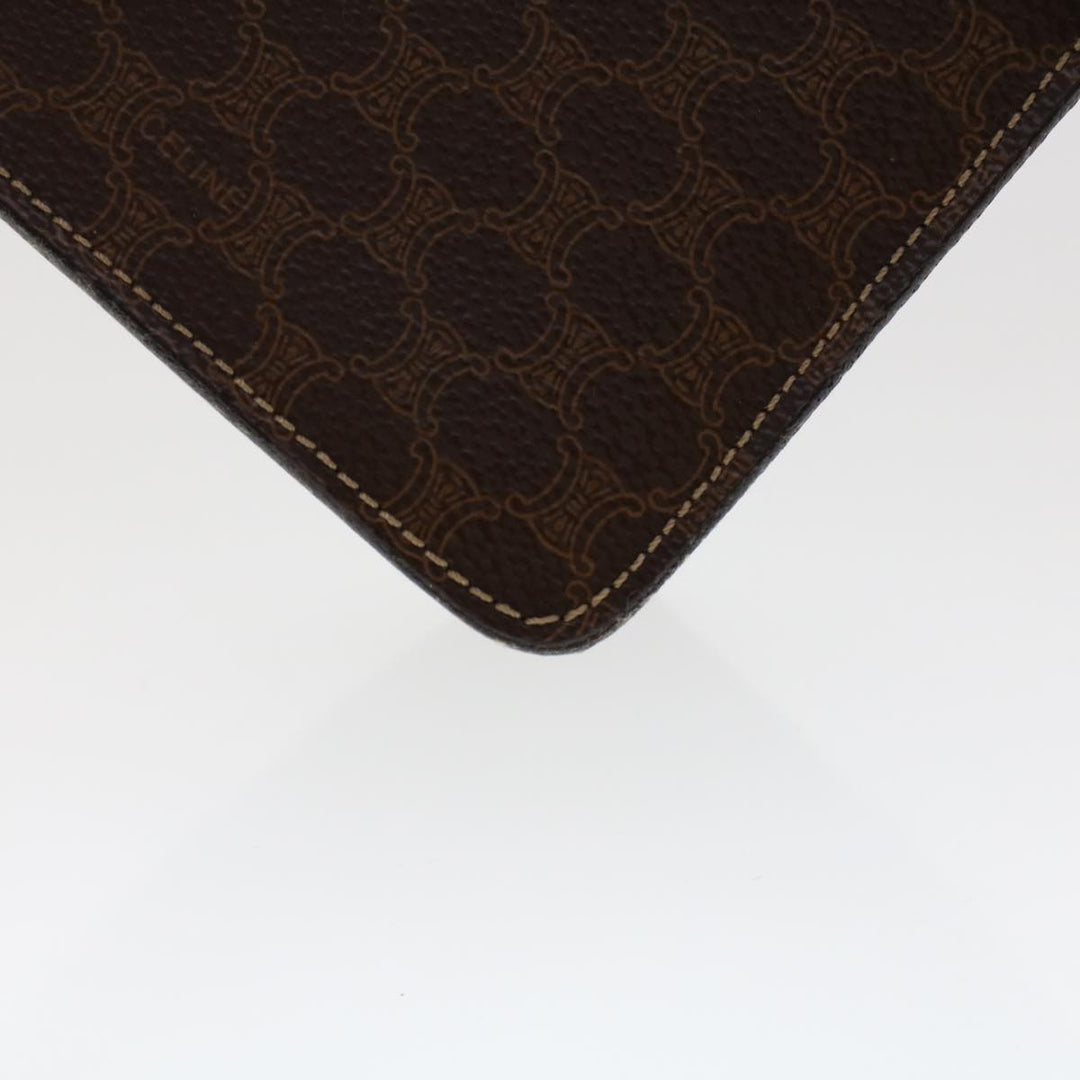 Celine Macadam Canvas Hand Bag PVC Leather 2way Brown Auth 46306