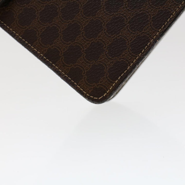 Celine Macadam Canvas Hand Bag PVC Leather 2way Brown Auth 46306