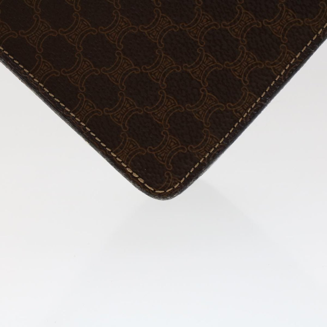 Celine Macadam Canvas Hand Bag PVC Leather 2way Brown Auth 46306