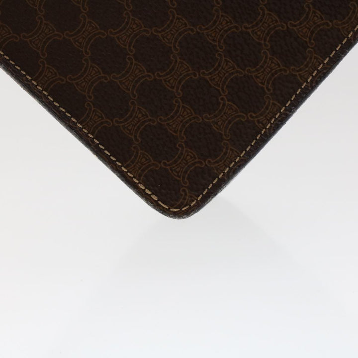 Celine Macadam Canvas Hand Bag PVC Leather 2way Brown Auth 46306