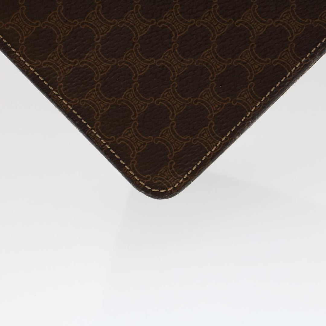 Celine Macadam Canvas Hand Bag PVC Leather 2way Brown Auth 46306