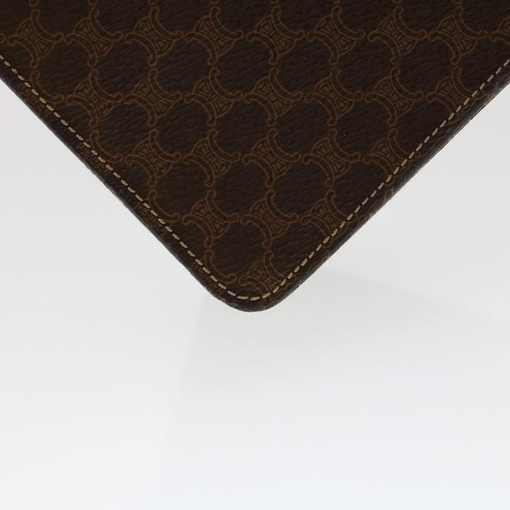 Celine Macadam Canvas Hand Bag PVC Leather 2way Brown Auth 46306
