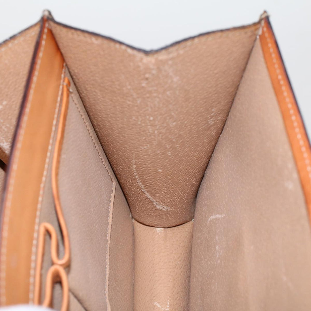 Celine Macadam Canvas Hand Bag PVC Leather 2way Brown Auth 46306
