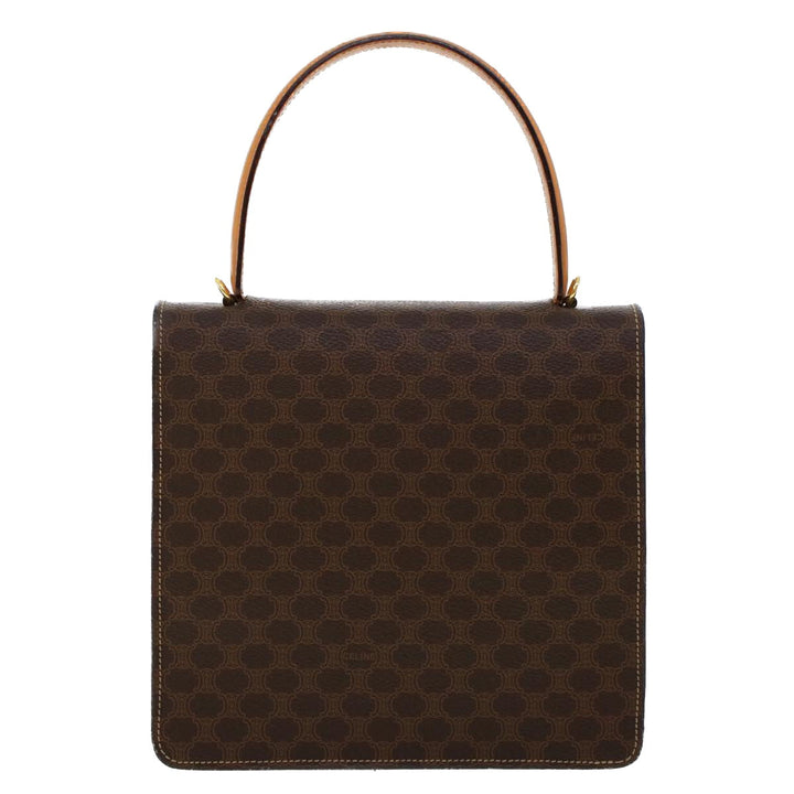 Celine Macadam Canvas Hand Bag PVC Leather 2way Brown Auth 46306