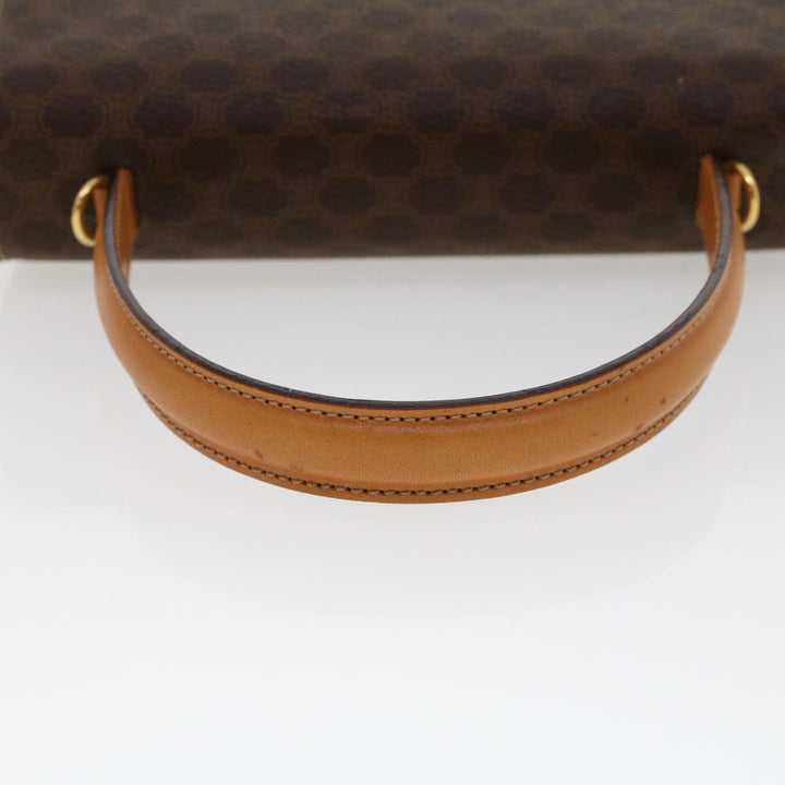 Celine Macadam Canvas Hand Bag PVC Leather 2way Brown Auth 46306