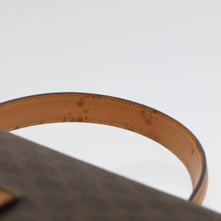 Celine Macadam Canvas Hand Bag PVC Leather 2way Brown Auth 46306