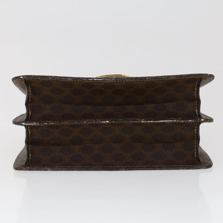 Celine Macadam Canvas Hand Bag PVC Leather 2way Brown Auth 46306
