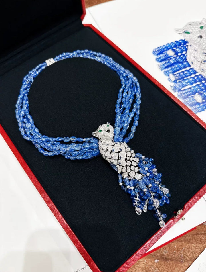 Cartier Panther Necklace with Sapphires and diamonds Reference: CRHP700831
