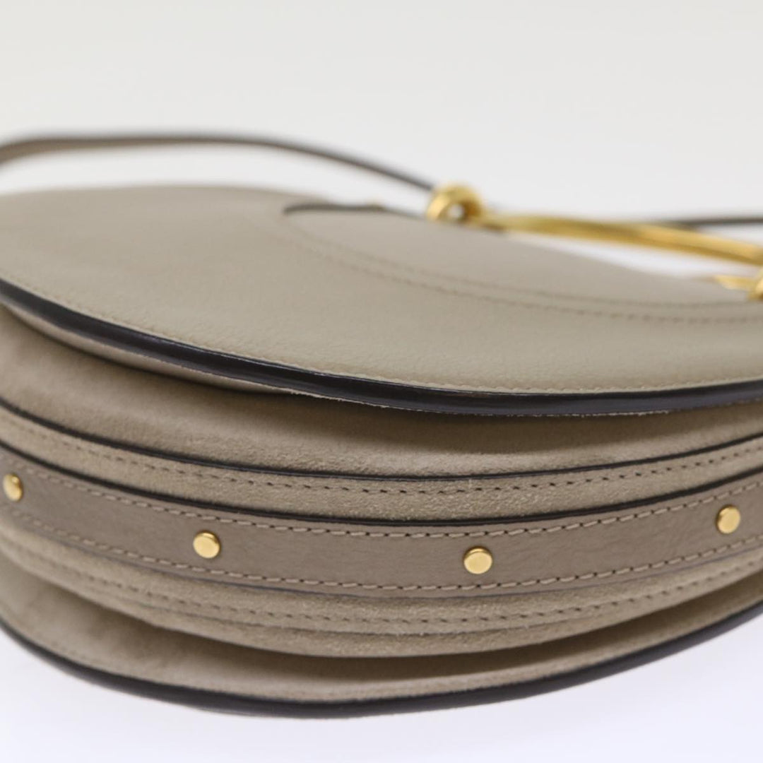 Chloe Picou Shoulder Bag Suede Leather 2way Gray 46666