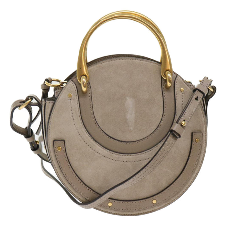 Chloe Picou Shoulder Bag Suede Leather 2way Gray 46666