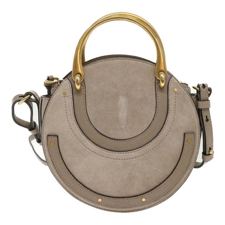 Chloe Picou Shoulder Bag Suede Leather 2way Gray 46666