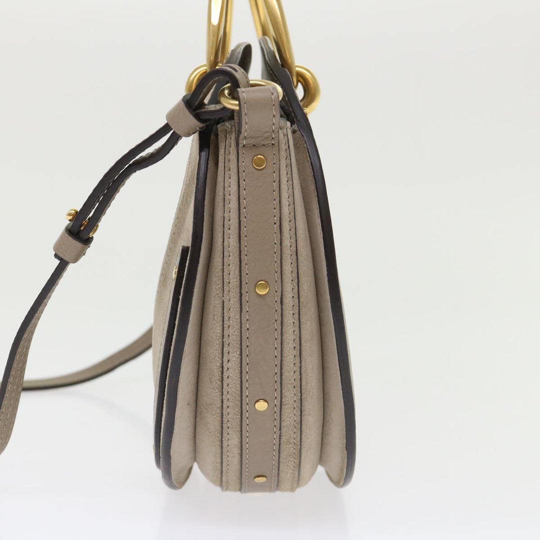 Chloe Picou Shoulder Bag Suede Leather 2way Gray 46666