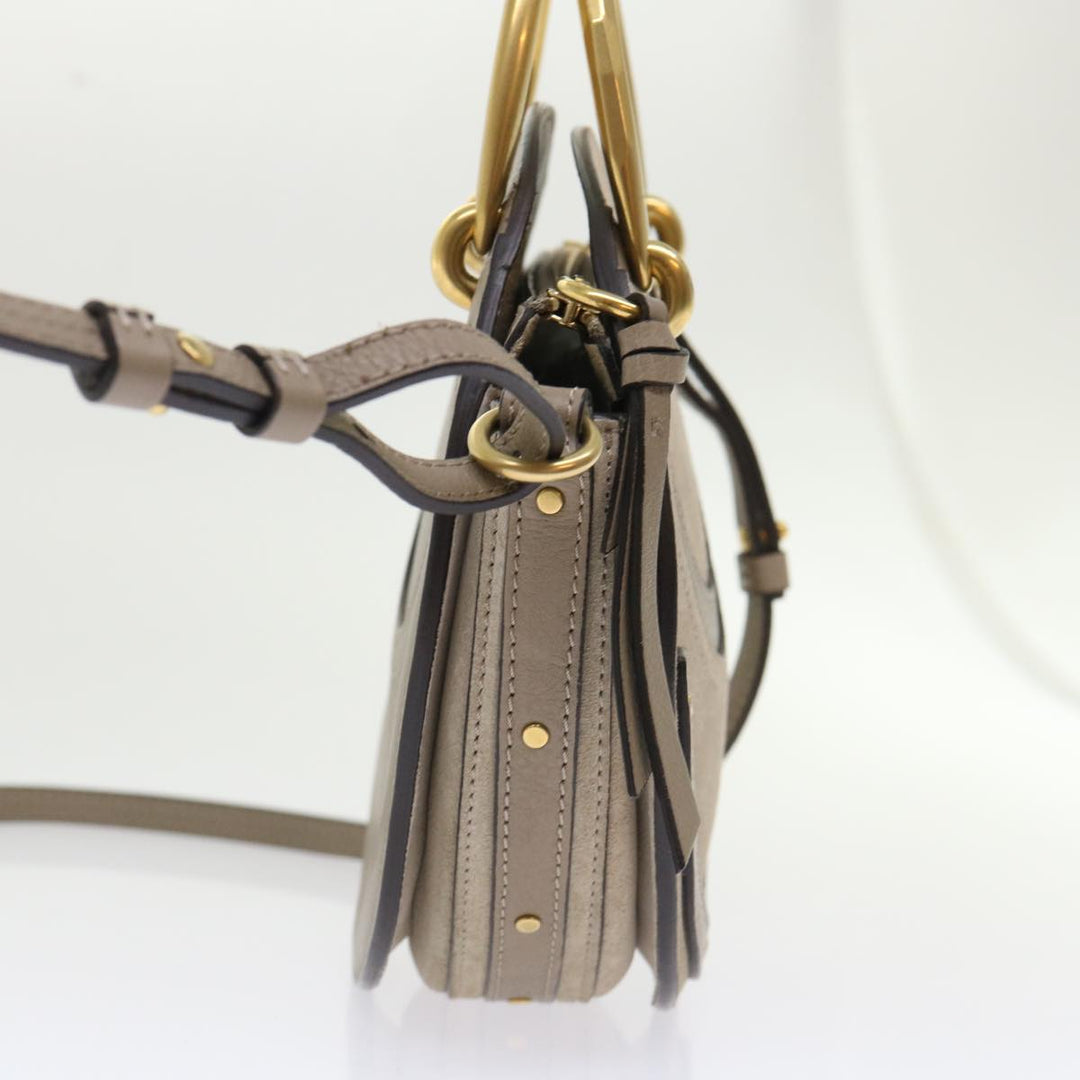 Chloe Picou Shoulder Bag Suede Leather 2way Gray 46666