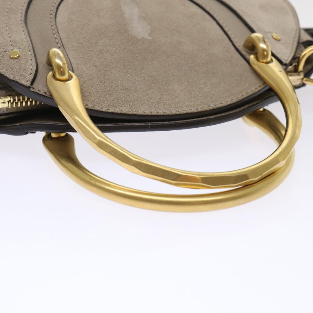 Chloe Picou Shoulder Bag Suede Leather 2way Gray 46666