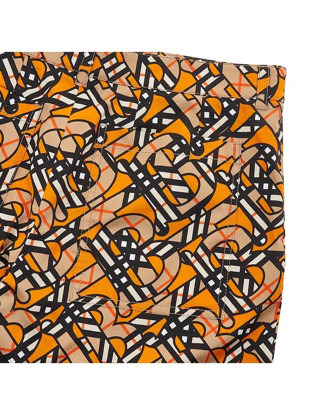 Burberry Monogram Logo Print Shorts Orange