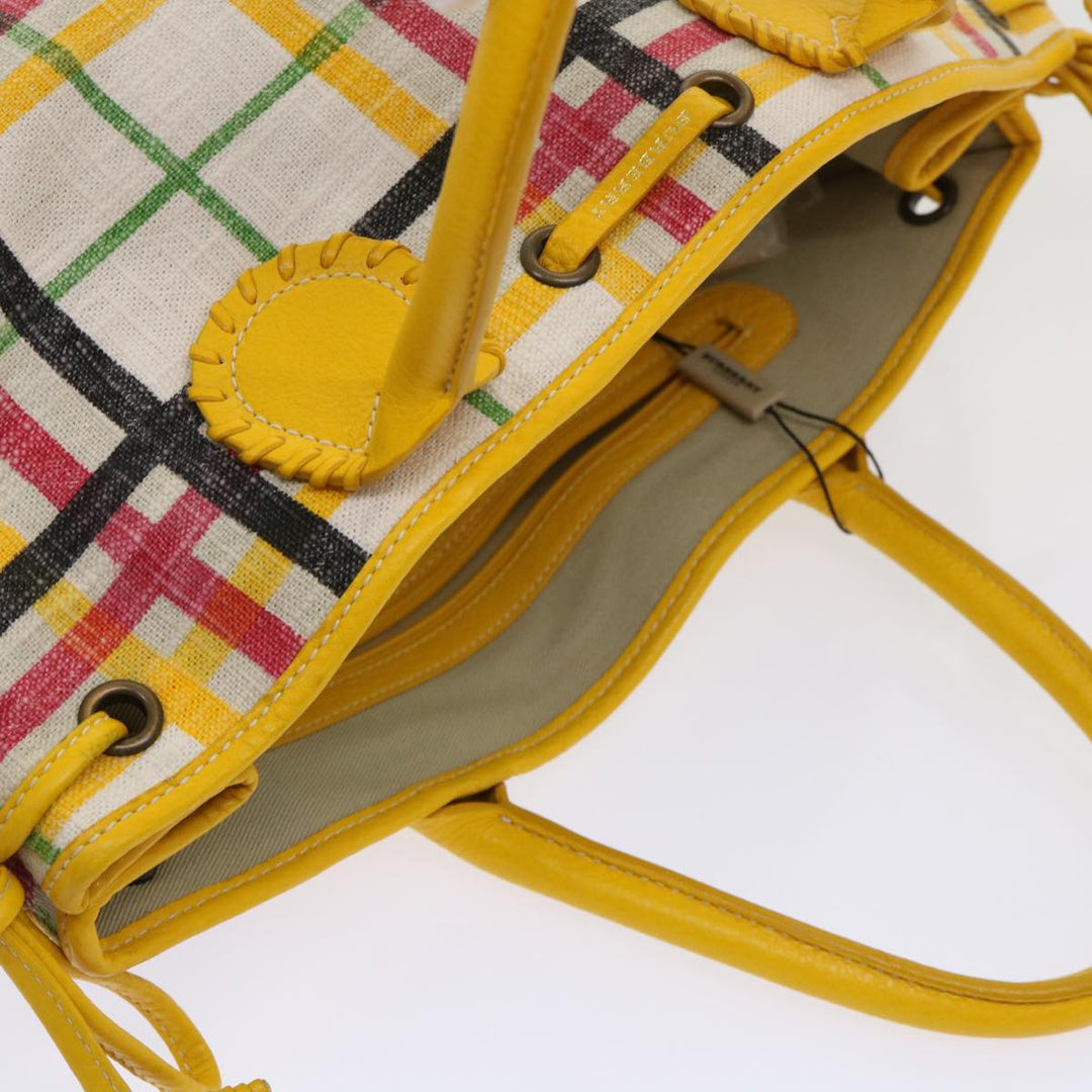 Burberry Nova Check Tote Bag Canvas Beige Auth 46962