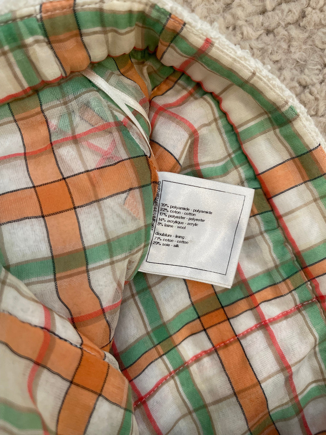 Top Quality Chanel Cream Tweed Mini Skirt with CC Logo Detailing Size FR 36 (UK 8)