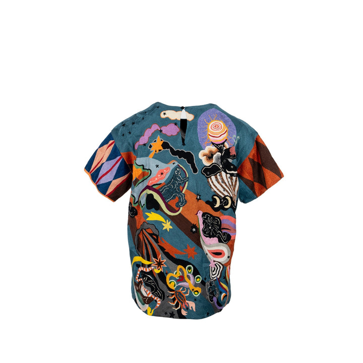 Top quality Dior Size 36 Artist Embroidery BloNew T-shirt Cotton Multicolour
