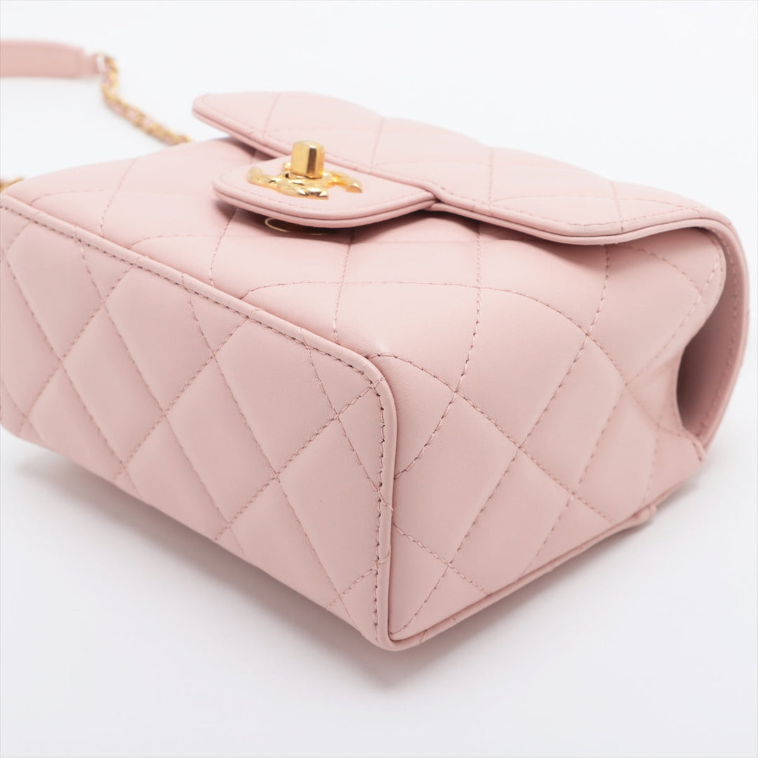 Top Quality Chanel Matrasse  Chain Shoulder Bag Pink Gold Gold  IC Chip