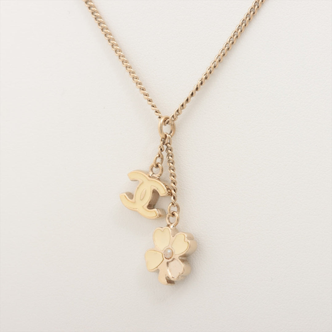 Top Quality Chanel Coco Clover 07P Necklace GP   Pearl G