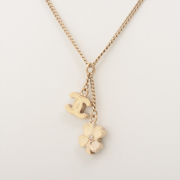 Top Quality Chanel Coco Clover 07P Necklace GP   Pearl G