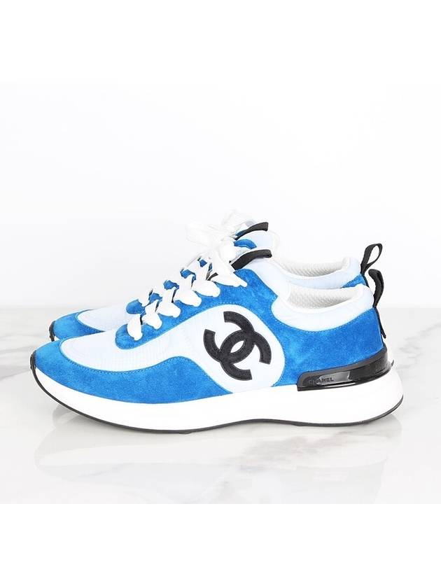 CC logo knit nylon suede sneakers 38 250 Chanel