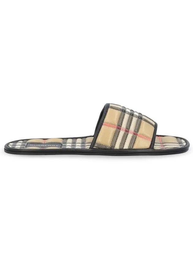 Burberry Check Quilted Slippers Beige
