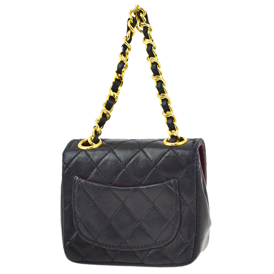 Top Quality Chanel Black Lambskin Classic Flap Micro Bag