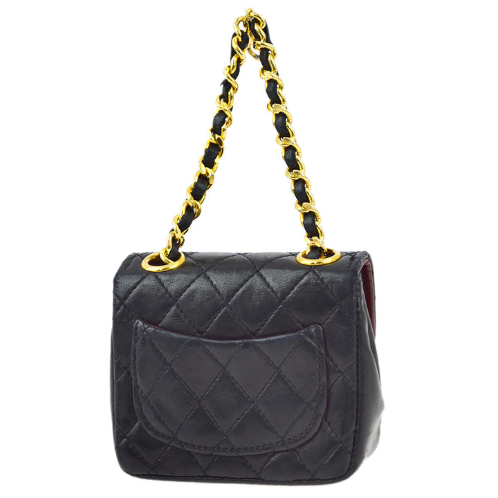 Top Quality Chanel Black Lambskin Classic Flap Micro Bag