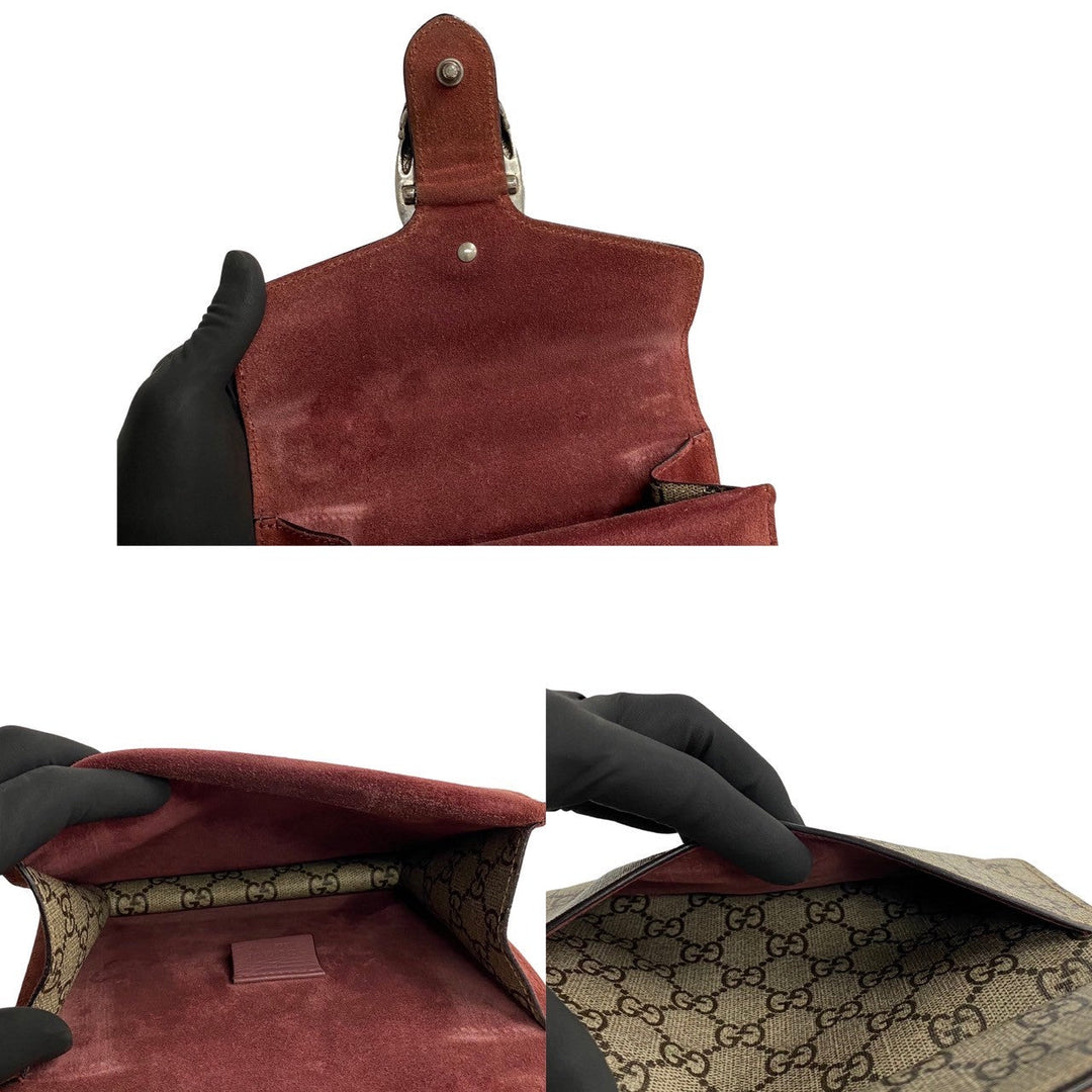 Gucci Mini GG Supreme Blooms Dionysus Shoulder Bag  Canvas Crossbody Bag in New Condition