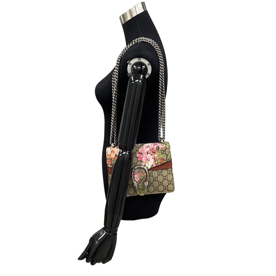 Gucci Mini GG Supreme Blooms Dionysus Shoulder Bag  Canvas Crossbody Bag in New Condition