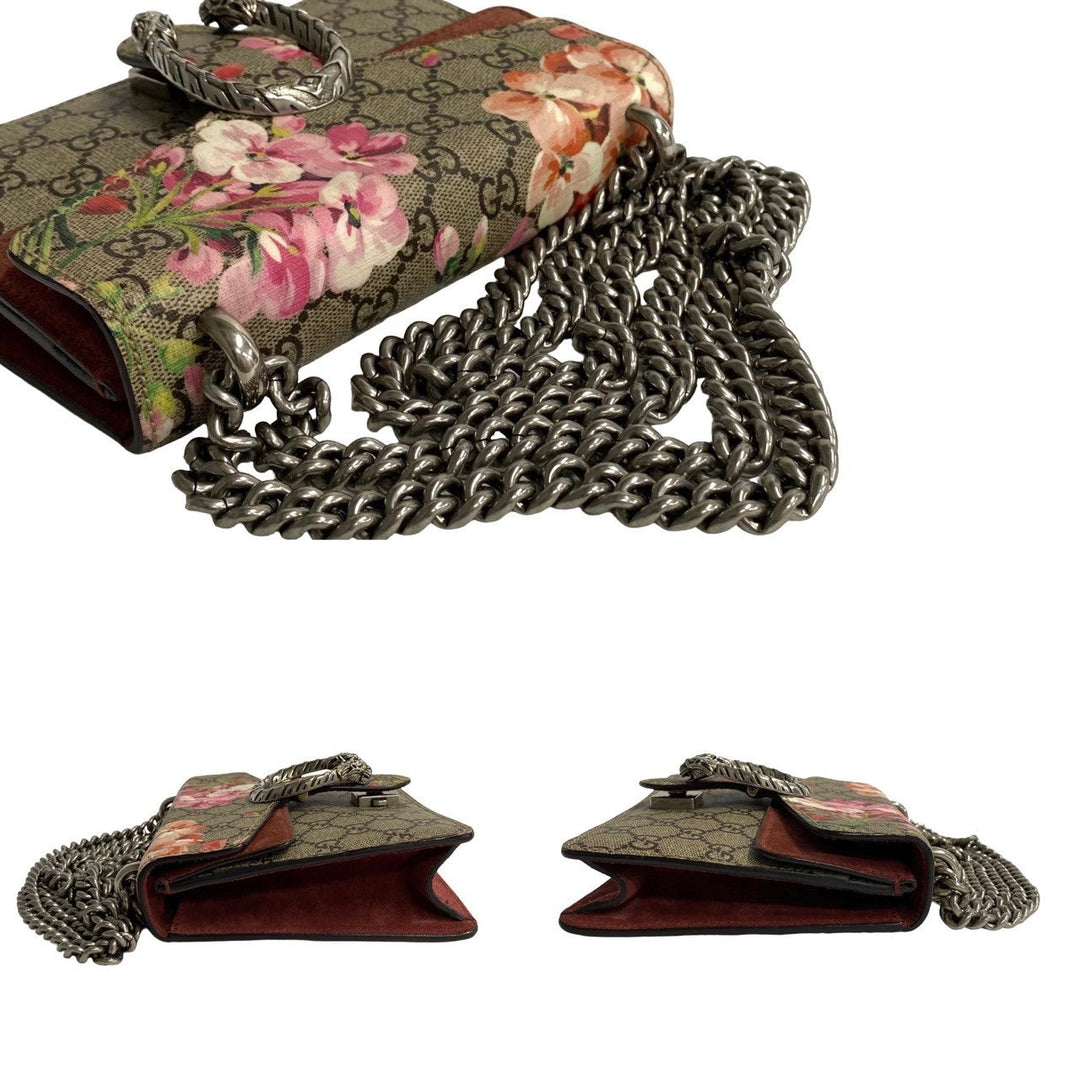 Gucci Mini GG Supreme Blooms Dionysus Shoulder Bag  Canvas Crossbody Bag in New Condition