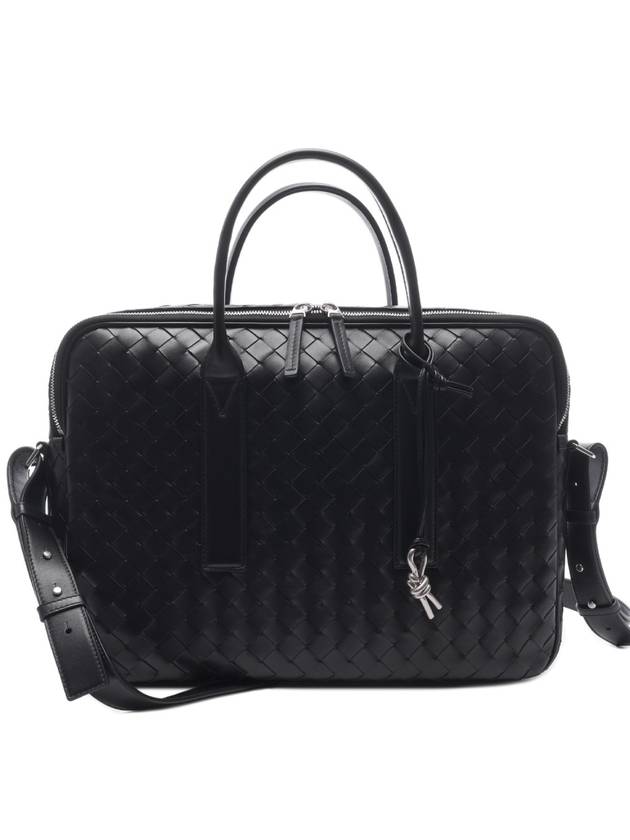 Bottega veneta Getaway Leather Brief Case Black