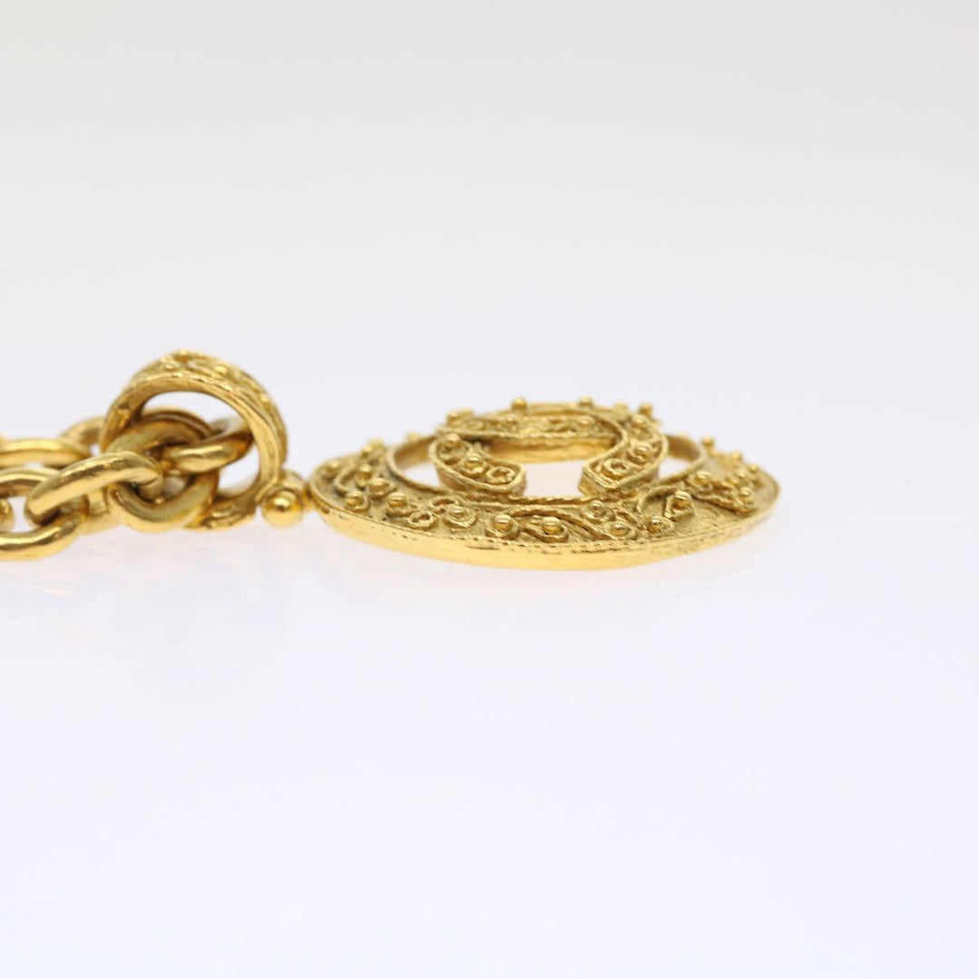 Top Quality Chanel Chain Necklace Gold Tone CC Auth 47582A