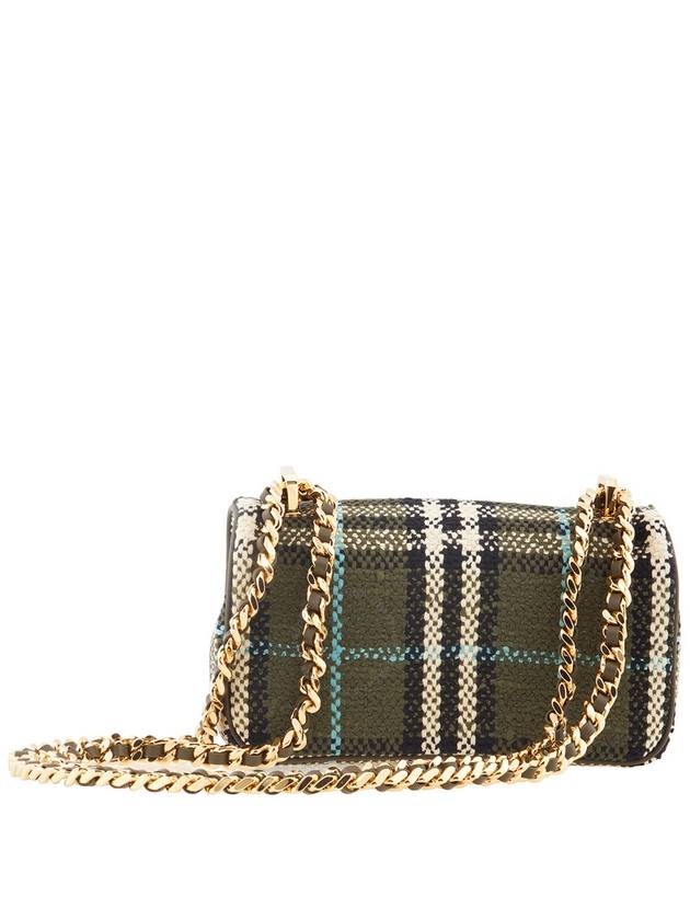 Burberry Lola Check Print Mini Shoulder Bag Olive Green