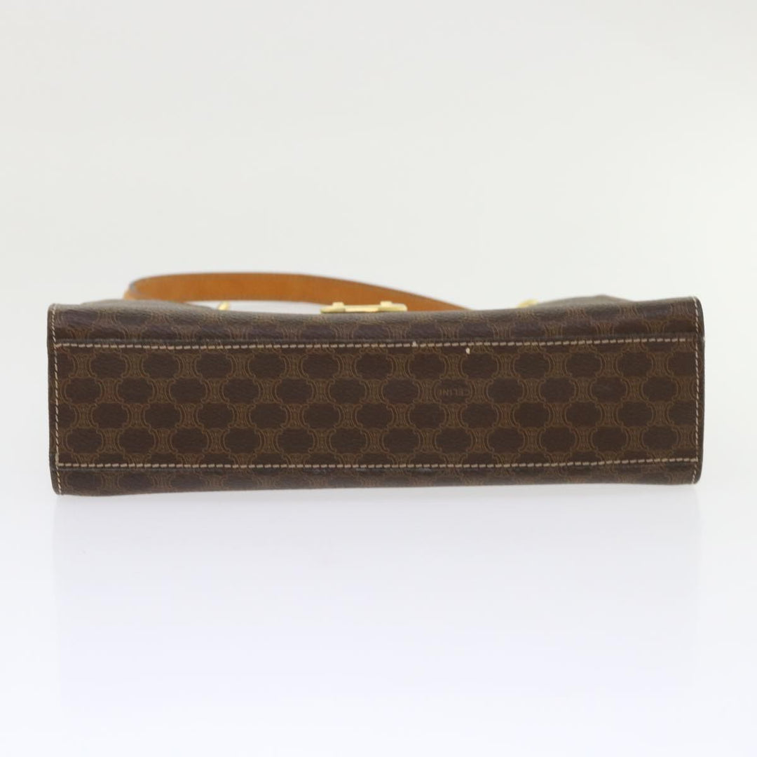 Celine Macadam Canvas Hand Bag PVC Leather Brown Auth 47659
