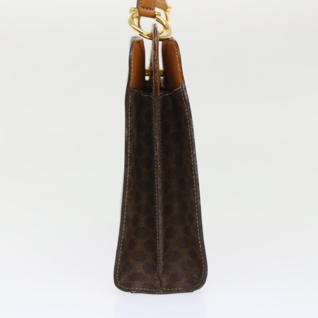Celine Macadam Canvas Hand Bag PVC Leather Brown Auth 47659