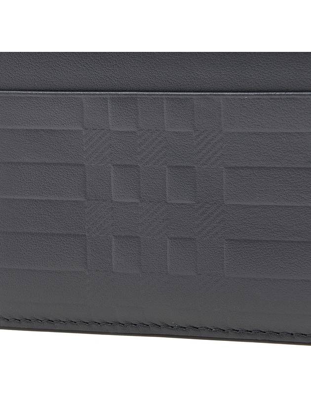 Burberry Embossed Check Leather Card Holder Black
