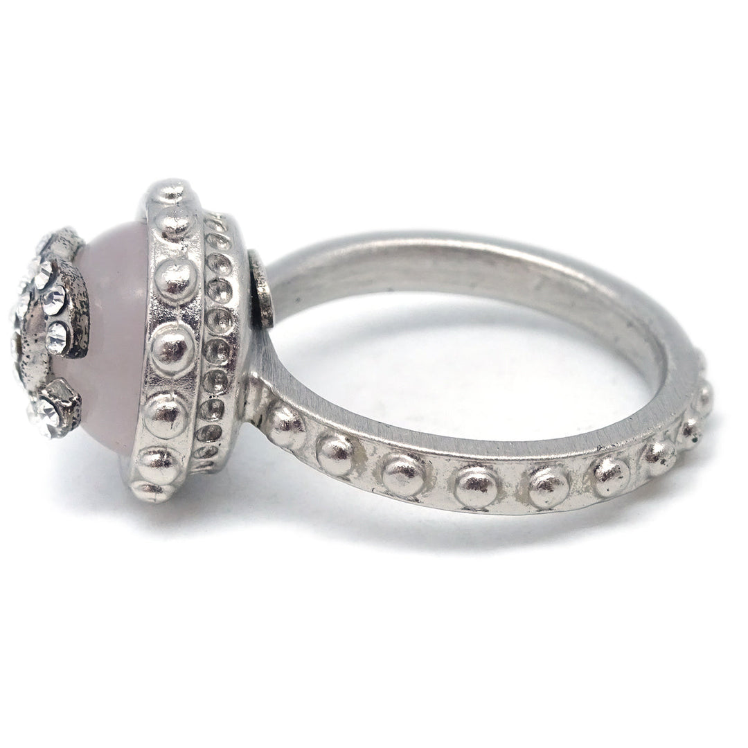 Top Quality Chanel Ring Rhinestone Silver #52 #12 02C