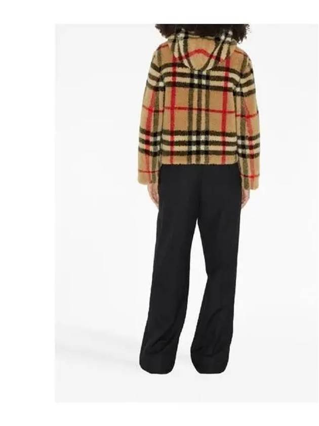 Burberry Check Fleece Zip-Up Hoodie Archive Beige