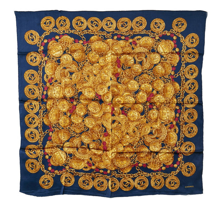 Top Quality Chanel Cocomark carf Navi Multicolor Silk  Chanel