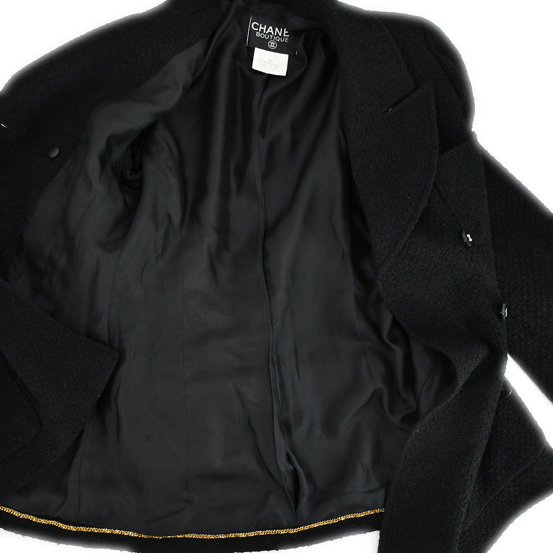 Top Quality Chanel Setup Suit Jacket Skirt Black 95A #38