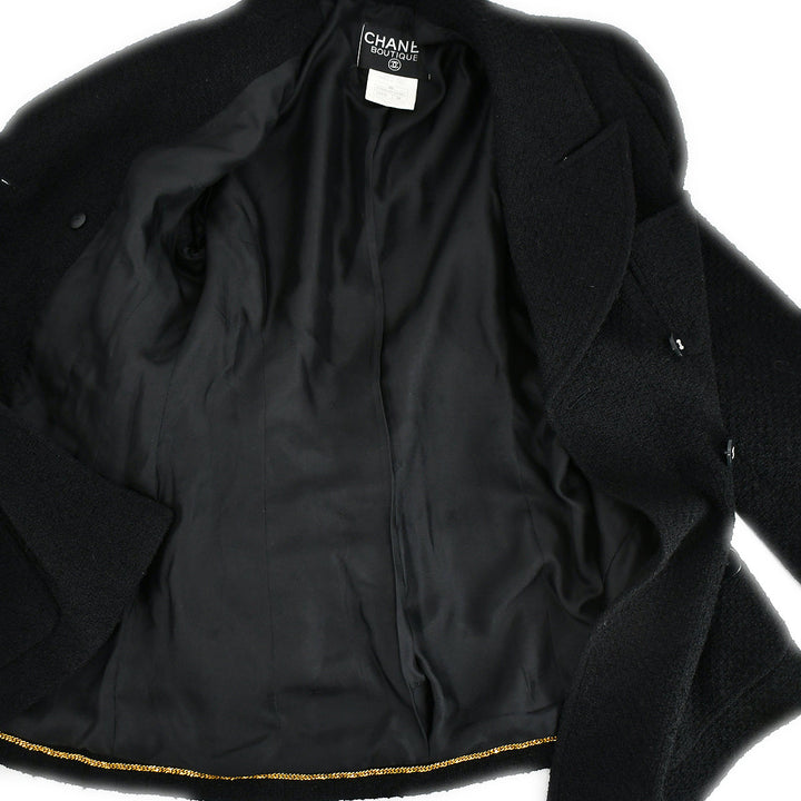 Top Quality Chanel Setup Suit Jacket Skirt Black 95A #38