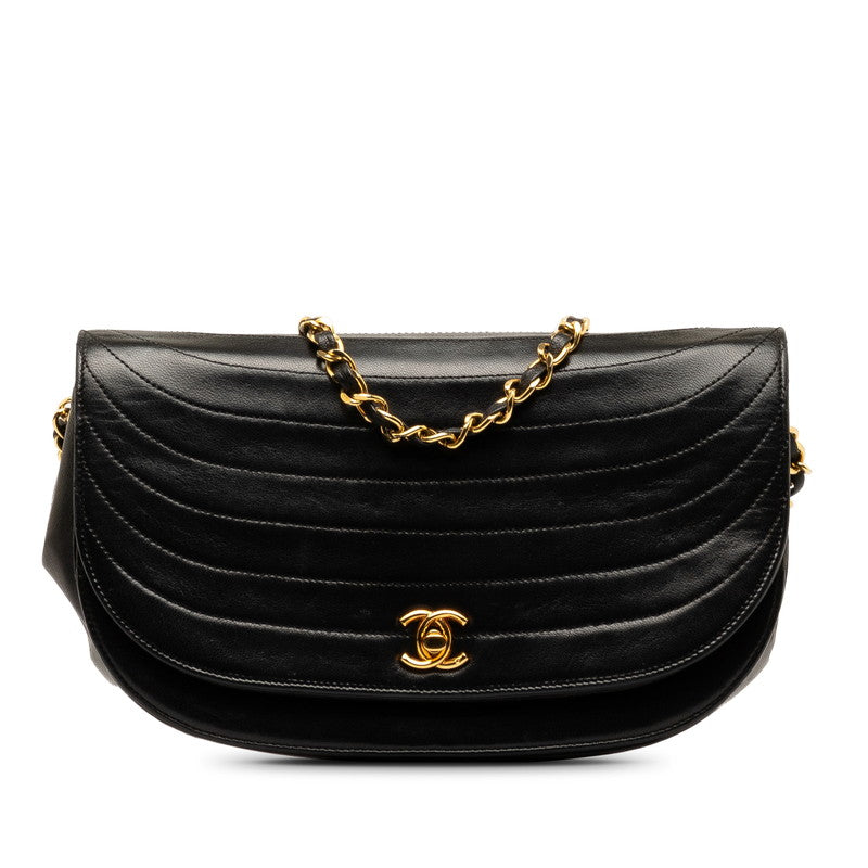 Top Quality Chanel Coco Half Moon Chain Shoulder Bag Black   Chanel