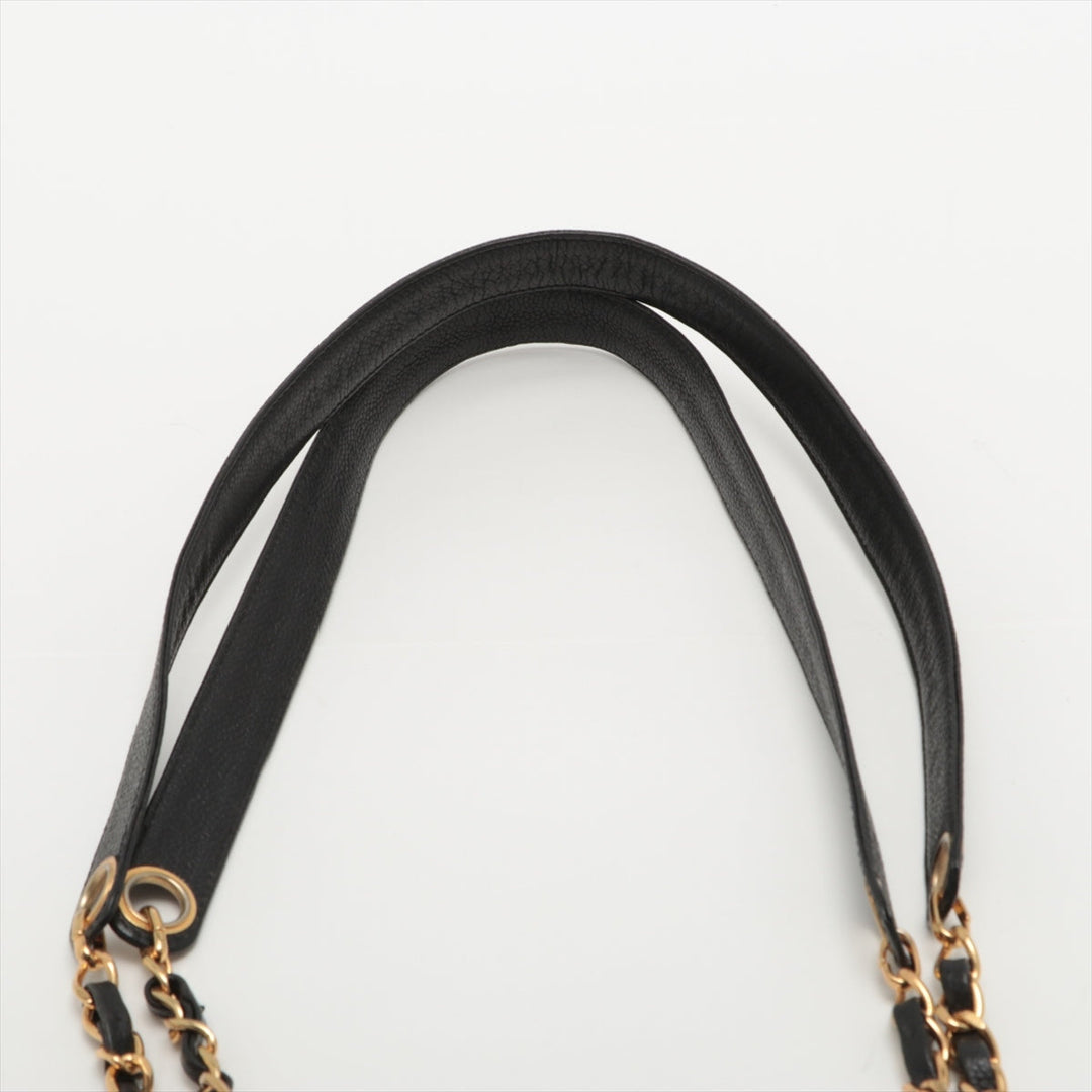 Top Quality Chanel Coco Caviar S Tote Bag Black Gold  4th