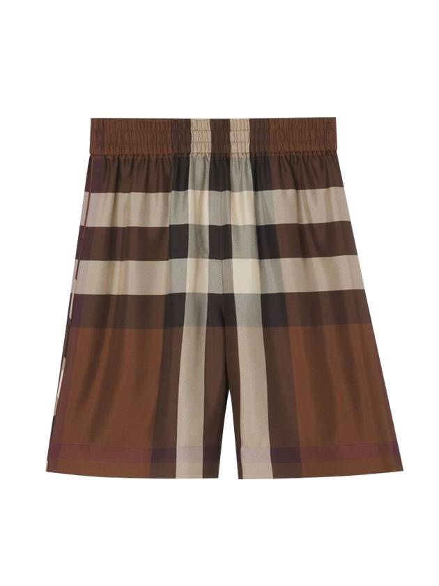 Burberry Tawney Check Silk Shorts Brown