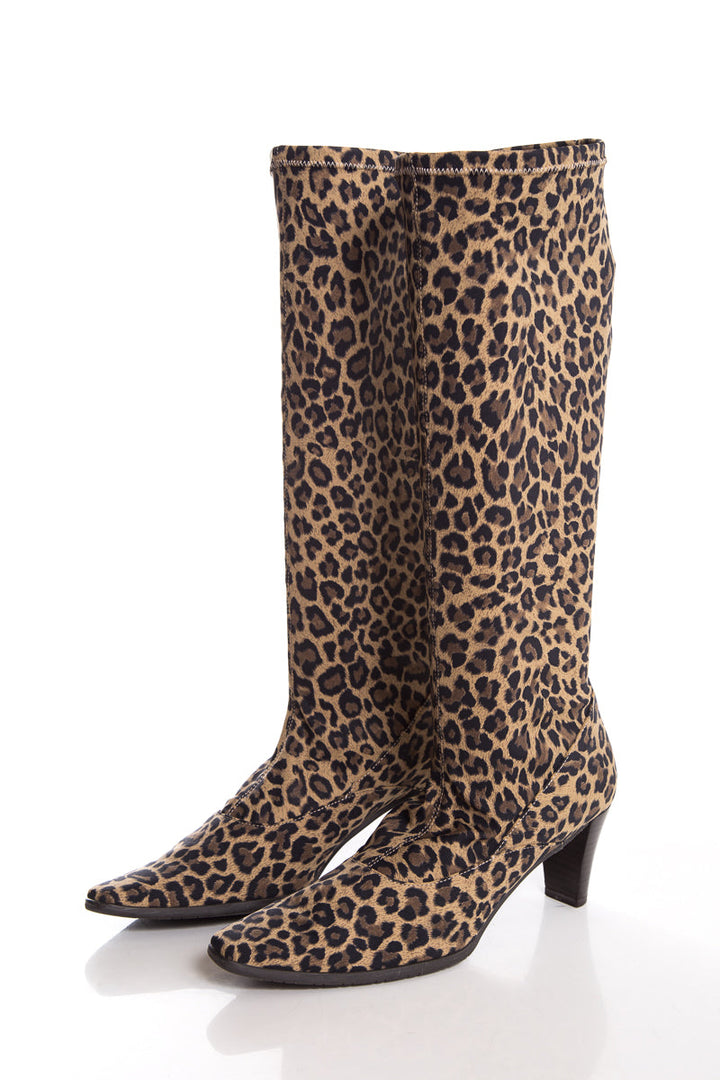 Vaneli Leopard Print Boots SZ 10