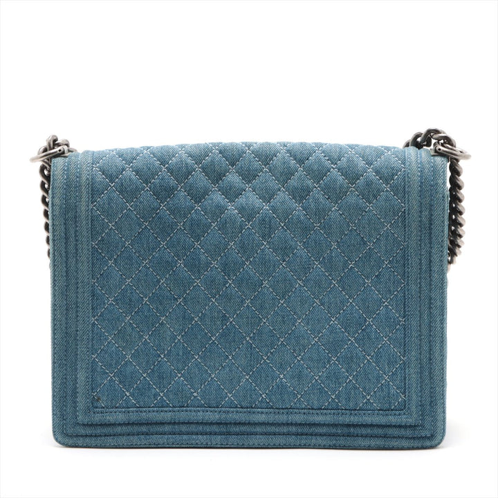 Top Quality Chanel Navy Denim Chain Shoulder Bag